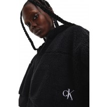 CALVIN KLEIN JEAS FLUFFY CROPPED HOODIE ΖΑΚΕΤΑ ΓΥΝΑΙΚΕΙΑ BLACK