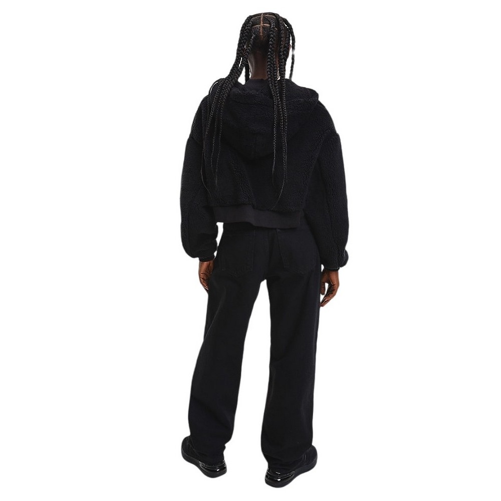 CALVIN KLEIN JEAS FLUFFY CROPPED HOODIE ΖΑΚΕΤΑ ΓΥΝΑΙΚΕΙΑ BLACK