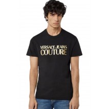 VERSACE JEANS COUTURE S LOGO THICK FOIL T-SHIRT ΑΝΔΡΙΚΟ BLACK