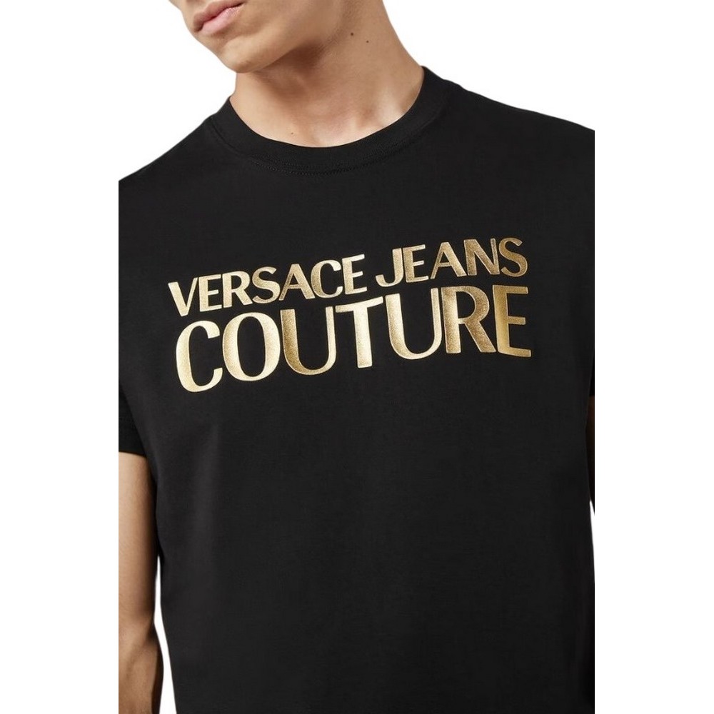 VERSACE JEANS COUTURE S LOGO THICK FOIL T-SHIRT ΑΝΔΡΙΚΟ BLACK