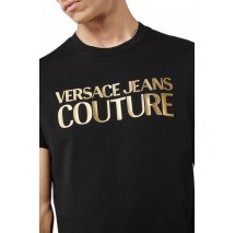 VERSACE JEANS COUTURE S LOGO THICK FOIL T-SHIRT ΑΝΔΡΙΚΟ BLACK