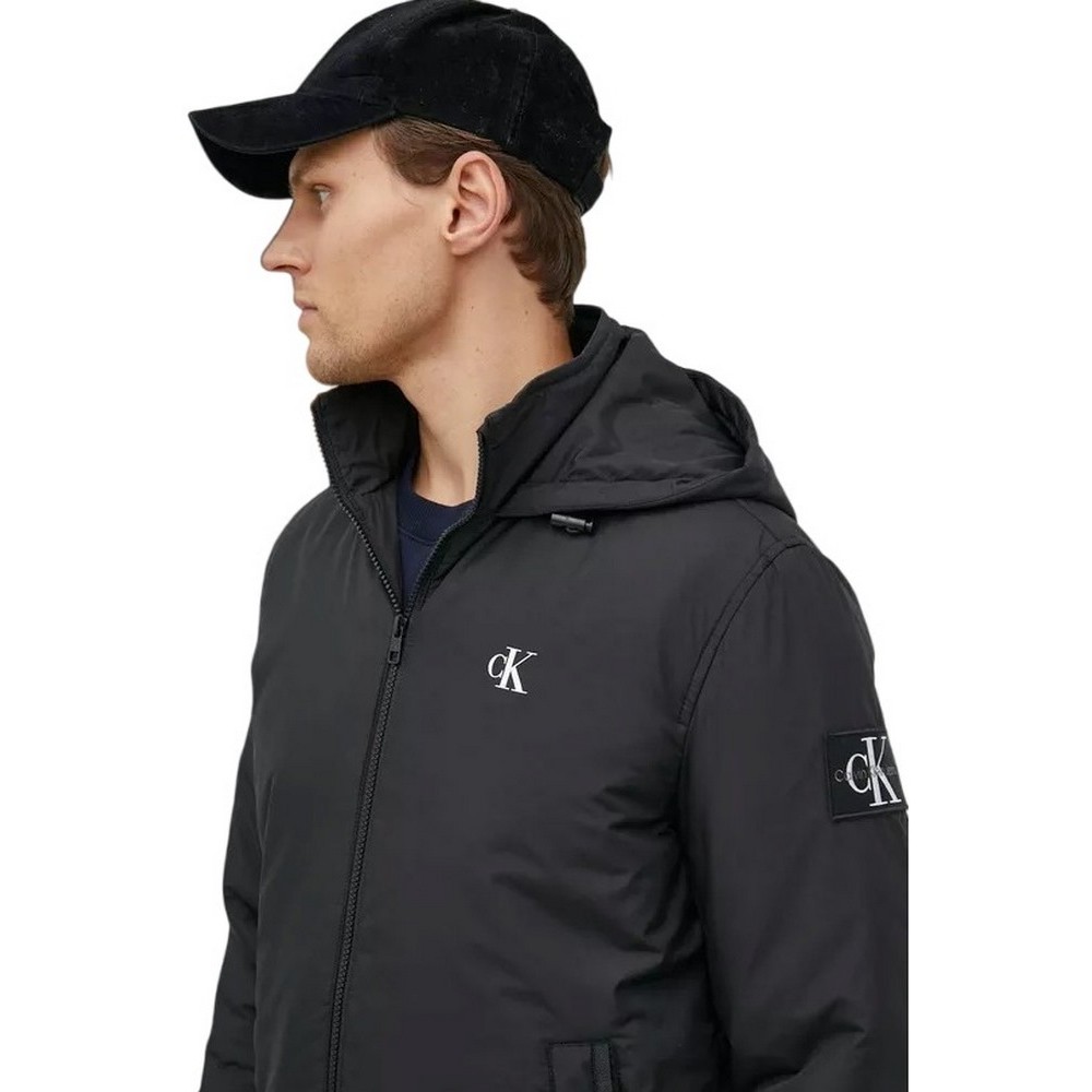 CALVIN KLEIN JEANS HOODED HARRINGTON JACKET ΜΠΟΥΦΑΝ ΑΝΔΡΙΚΟ BLACK