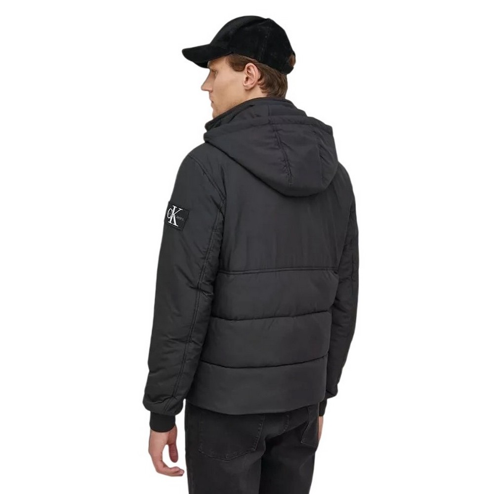 CALVIN KLEIN JEANS HOODED HARRINGTON JACKET ΜΠΟΥΦΑΝ ΑΝΔΡΙΚΟ BLACK