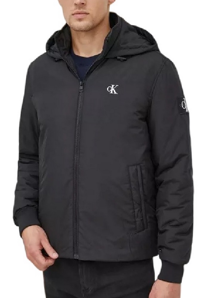 CALVIN KLEIN JEANS HOODED HARRINGTON JACKET ΜΠΟΥΦΑΝ ΑΝΔΡΙΚΟ BLACK