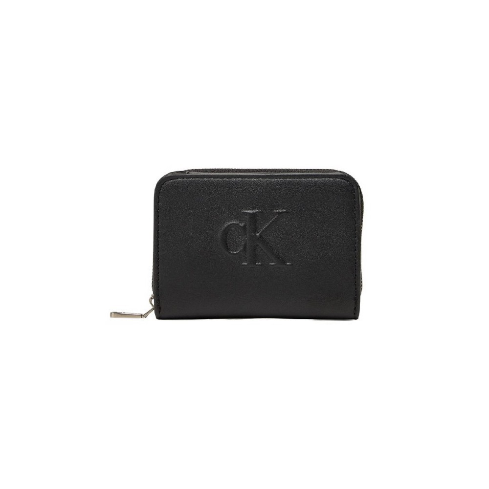 CALVIN KLEIN SCULPTED MED ZIP AROUND WALLET ΠΟΡΤΟΦΟΛΙ  ΓΥΝΑΙΚΕΙΟ BLACK