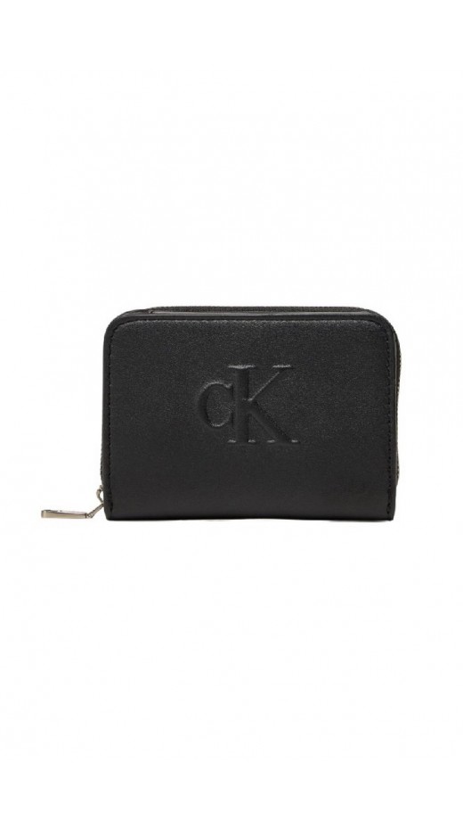 CALVIN KLEIN SCULPTED MED ZIP AROUND WALLET ΠΟΡΤΟΦΟΛΙ  ΓΥΝΑΙΚΕΙΟ BLACK