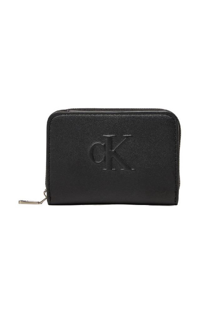 CALVIN KLEIN SCULPTED MED ZIP AROUND WALLET ΠΟΡΤΟΦΟΛΙ  ΓΥΝΑΙΚΕΙΟ BLACK