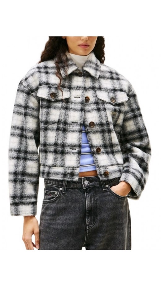 TOMMY JEANS WOOL TRUCKER JACKET ΜΠΟΥΦΑΝ ΓΥΝΑΙΚΕΙΟ BLACK