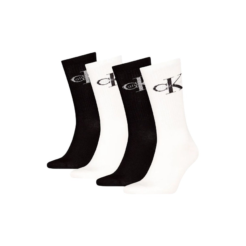 CALVIN KLEIN MEN SOCK 4P GIFTBOX MONOLOGO WHITE/BLACK