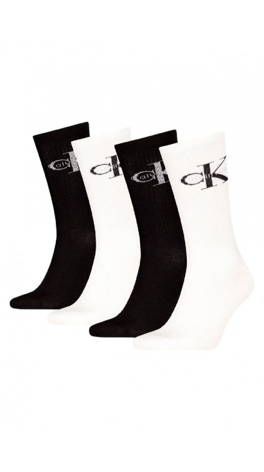 CALVIN KLEIN MEN SOCK 4P GIFTBOX MONOLOGO WHITE/BLACK