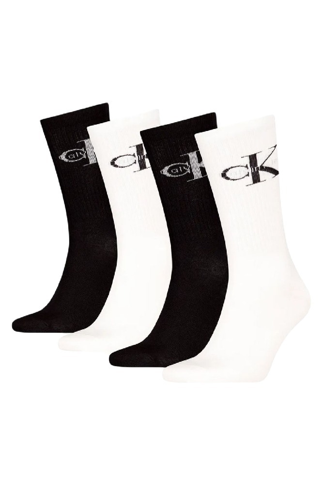 CALVIN KLEIN MEN SOCK 4P GIFTBOX MONOLOGO WHITE/BLACK