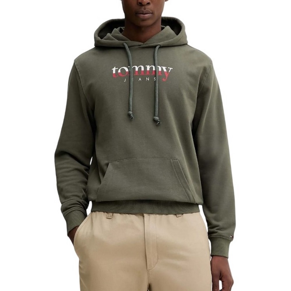 TOMMY JEANS REG DNA HOODIE EXT ΜΠΛΟΥΖΑ ΦΟΥΤΕΡ ΑΝΔΡΙΚΗ KHAKI