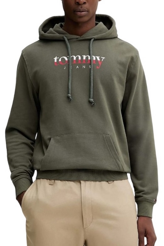 TOMMY JEANS REG DNA HOODIE EXT ΜΠΛΟΥΖΑ ΦΟΥΤΕΡ ΑΝΔΡΙΚΗ KHAKI