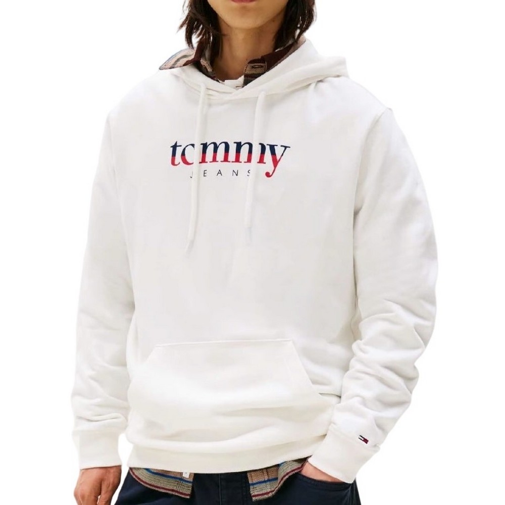 TOMMY JEANS REG DNA HOODIE EXT ΜΠΛΟΥΖΑ ΦΟΥΤΕΡ ΑΝΔΡΙΚΗ OFF WHITE