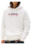 TOMMY JEANS REG DNA HOODIE EXT ΜΠΛΟΥΖΑ ΦΟΥΤΕΡ ΑΝΔΡΙΚΗ OFF WHITE