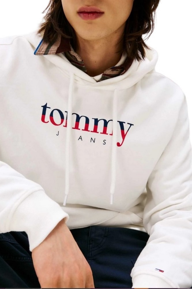 TOMMY JEANS REG DNA HOODIE EXT ΜΠΛΟΥΖΑ ΦΟΥΤΕΡ ΑΝΔΡΙΚΗ OFF WHITE