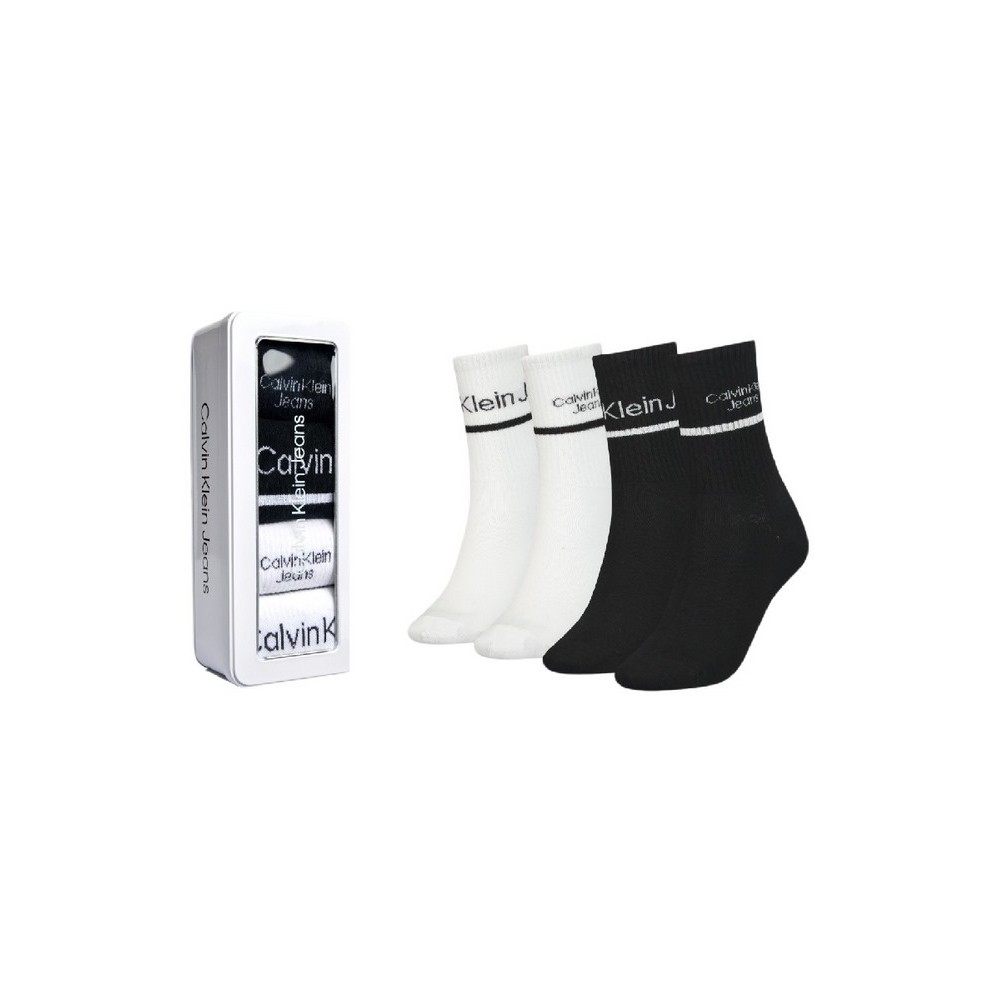 CALVIN KLEIN JEANS CKJ WOMEN SOCK 4P LOGO STRIPE GIFTBOX ΚΑΛΤΣΕΣ ΓΥΝΑΙΚΕΙΕΣ MULTI