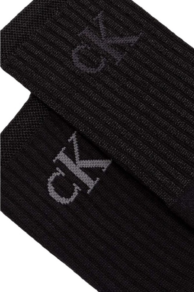 CALVIN KLEIN JEANS WOMEN SOCK 2P GLOSSY RIB ΚΑΛΤΣΕΣ ΓΥΝΑΙΚΕΙΕΣ BLACK