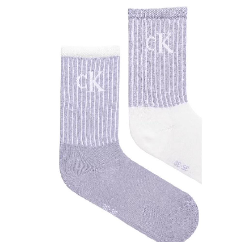 CALVIN KLEIN JEANS WOMEN SOCK 2P GLOSSY RIB ΚΑΛΤΣΕΣ ΓΥΝΑΙΚΕΙΕΣ PURPLE