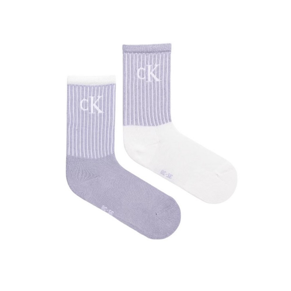 CALVIN KLEIN JEANS WOMEN SOCK 2P GLOSSY RIB ΚΑΛΤΣΕΣ ΓΥΝΑΙΚΕΙΕΣ PURPLE