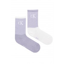 CALVIN KLEIN JEANS WOMEN SOCK 2P GLOSSY RIB ΚΑΛΤΣΕΣ ΓΥΝΑΙΚΕΙΕΣ PURPLE