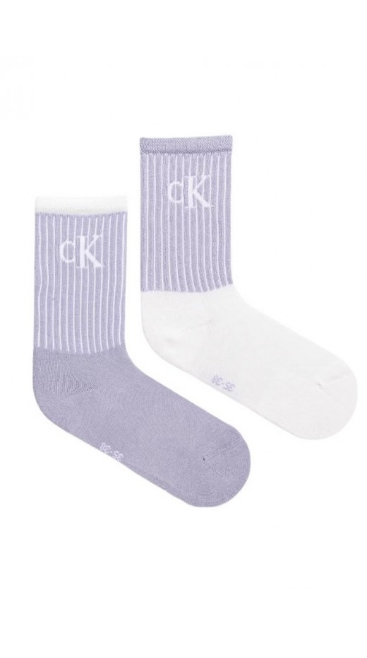 CALVIN KLEIN JEANS WOMEN SOCK 2P GLOSSY RIB ΚΑΛΤΣΕΣ ΓΥΝΑΙΚΕΙΕΣ PURPLE