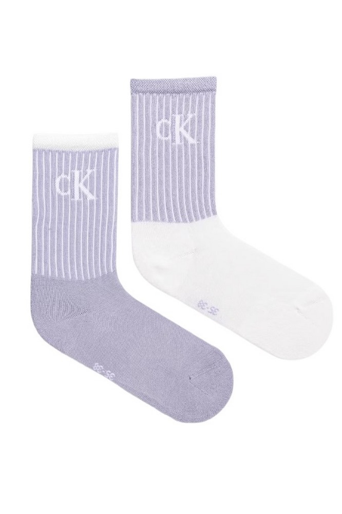 CALVIN KLEIN JEANS WOMEN SOCK 2P GLOSSY RIB ΚΑΛΤΣΕΣ ΓΥΝΑΙΚΕΙΕΣ PURPLE