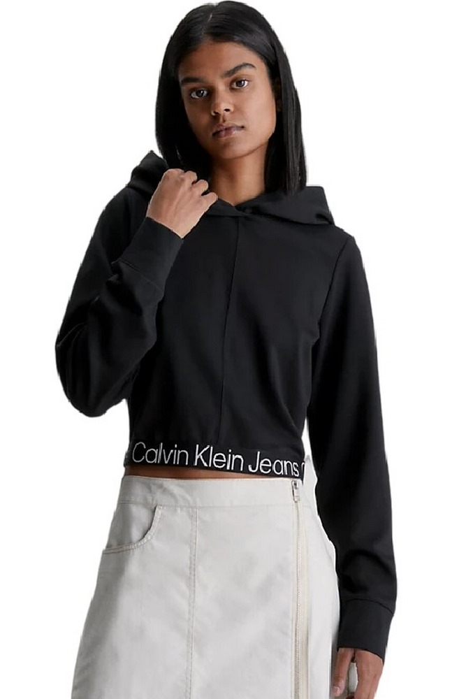 CALVIN KLEIN JEANS TAPE MILANO HOODIE ΜΠΛΟΥΖΑ ΦΟΥΤΕΡ ΓΥΝΑΙΚΕΙΑ BLACK