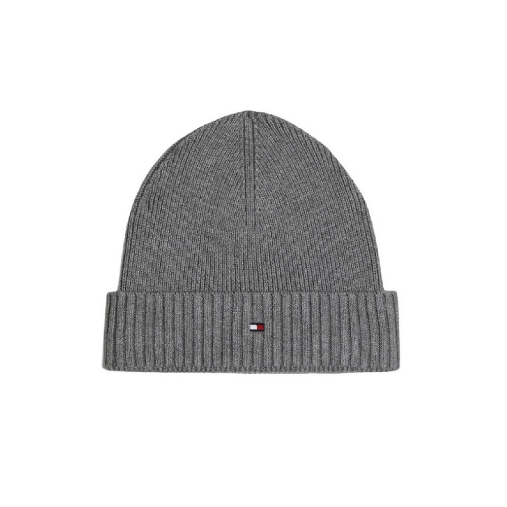 TOMMY HILFIGER FLAG PIMA COTTON BEANIE ΣΚΟΥΦΟΣ ΑΝΔΡΙΚΟΣ GREY