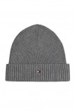 TOMMY HILFIGER FLAG PIMA COTTON BEANIE ΣΚΟΥΦΟΣ ΑΝΔΡΙΚΟΣ GREY