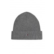 TOMMY HILFIGER FLAG PIMA COTTON BEANIE ΣΚΟΥΦΟΣ ΑΝΔΡΙΚΟΣ GREY