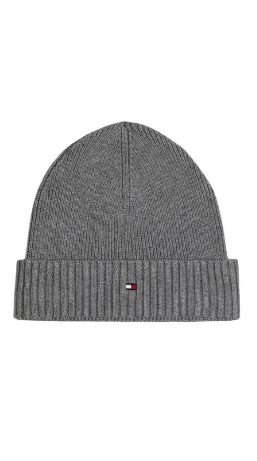 TOMMY HILFIGER FLAG PIMA COTTON BEANIE ΣΚΟΥΦΟΣ ΑΝΔΡΙΚΟΣ GREY