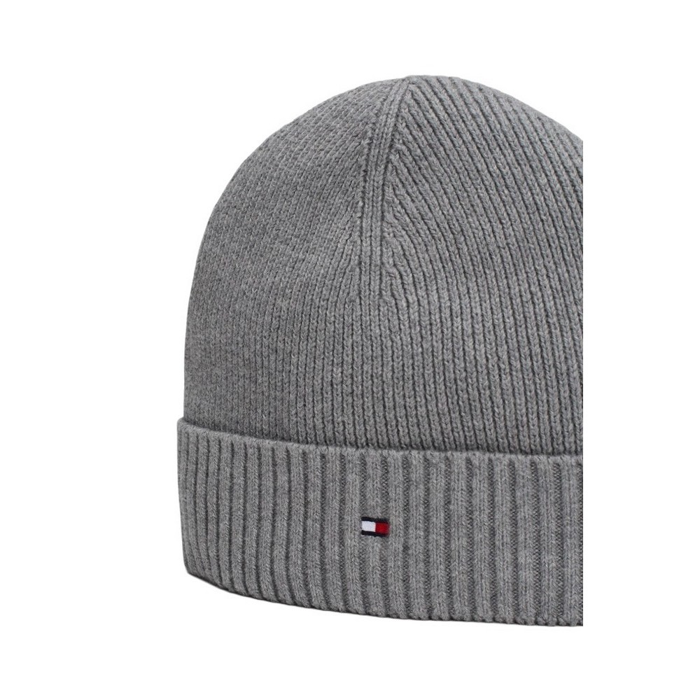 TOMMY HILFIGER FLAG PIMA COTTON BEANIE ΣΚΟΥΦΟΣ ΑΝΔΡΙΚΟΣ GREY