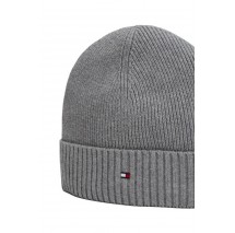 TOMMY HILFIGER FLAG PIMA COTTON BEANIE ΣΚΟΥΦΟΣ ΑΝΔΡΙΚΟΣ GREY