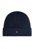 TOMMY HILFIGER FLAG PIMA COTTON BEANIE ΣΚΟΥΦΟΣ ΑΝΔΡΙΚΟΣ NAVY