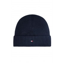 TOMMY HILFIGER FLAG PIMA COTTON BEANIE ΣΚΟΥΦΟΣ ΑΝΔΡΙΚΟΣ NAVY