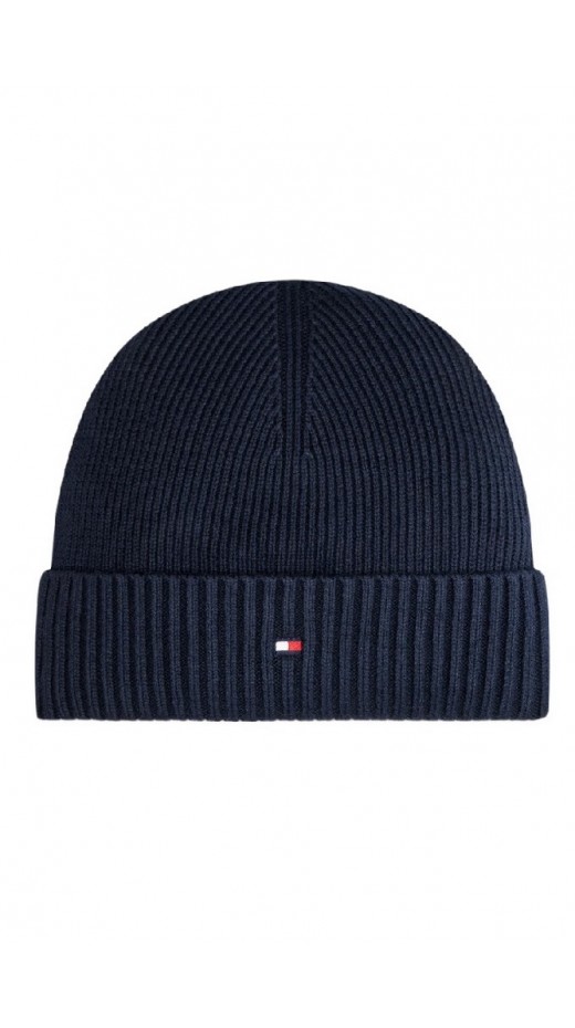 TOMMY HILFIGER FLAG PIMA COTTON BEANIE ΣΚΟΥΦΟΣ ΑΝΔΡΙΚΟΣ NAVY