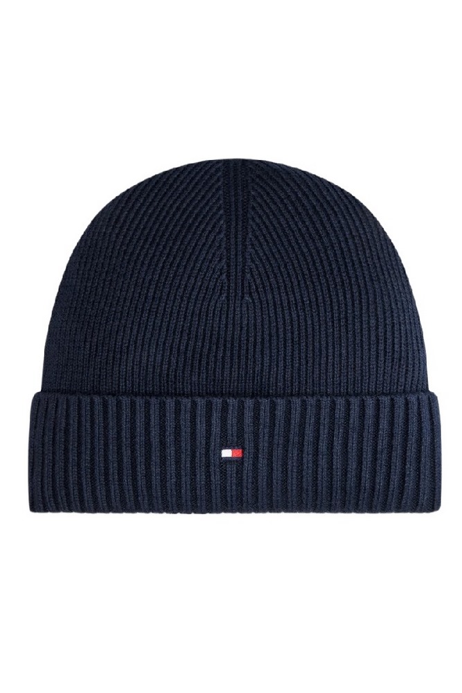 TOMMY HILFIGER FLAG PIMA COTTON BEANIE ΣΚΟΥΦΟΣ ΑΝΔΡΙΚΟΣ NAVY