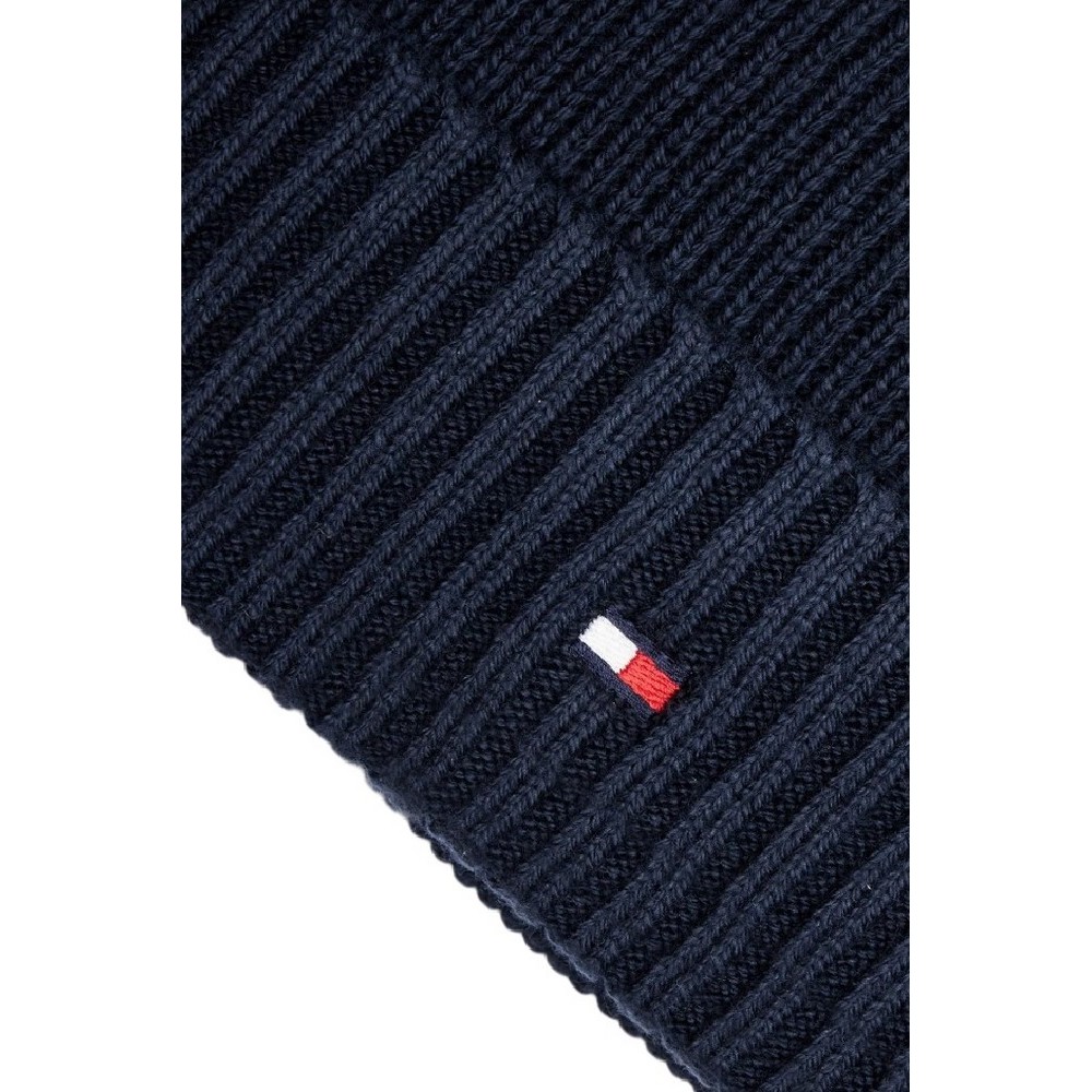 TOMMY HILFIGER FLAG PIMA COTTON BEANIE ΣΚΟΥΦΟΣ ΑΝΔΡΙΚΟΣ NAVY