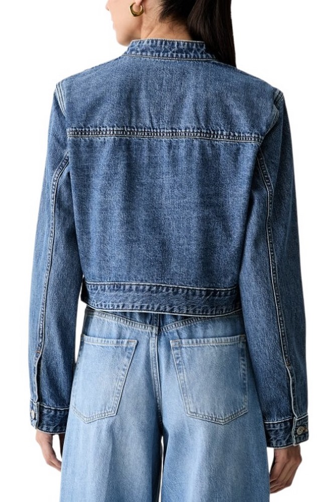 CALVIN KLEIN JEANS EASY CROPPED DENIM JACKET TINTED ΜΠΟΥΦΑΝ ΓΥΝΑΙΚΕΙΟ BLUΕ DENIM