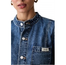 CALVIN KLEIN JEANS EASY CROPPED DENIM JACKET TINTED ΜΠΟΥΦΑΝ ΓΥΝΑΙΚΕΙΟ BLUΕ DENIM