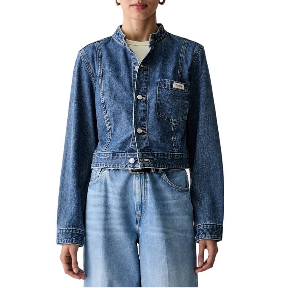 CALVIN KLEIN JEANS EASY CROPPED DENIM JACKET TINTED ΜΠΟΥΦΑΝ ΓΥΝΑΙΚΕΙΟ BLUΕ DENIM