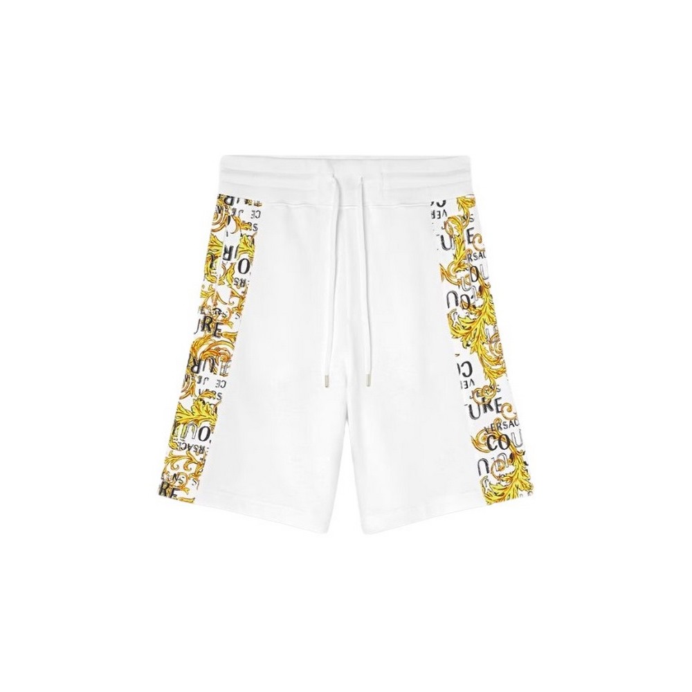 VERSACE JEANS COUTURE R CONTR LOGO BAROQUE FELPA ΒΕΡΜΟΥΔΑ ΑΝΔΡΙΚΗ WHITE