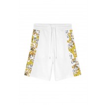 VERSACE JEANS COUTURE R CONTR LOGO BAROQUE FELPA ΒΕΡΜΟΥΔΑ ΑΝΔΡΙΚΗ WHITE