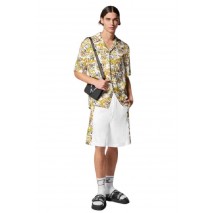 VERSACE JEANS COUTURE R CONTR LOGO BAROQUE FELPA ΒΕΡΜΟΥΔΑ ΑΝΔΡΙΚΗ WHITE