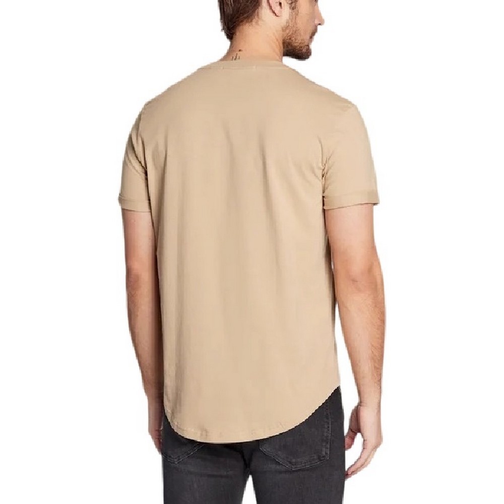 CALVIN KLEIN JEANS BADGE TURN UP SLEEVE  T-SHIRT ΑΝΤΡΙΚΟ BEIGE