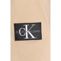 CALVIN KLEIN JEANS BADGE TURN UP SLEEVE  T-SHIRT ΑΝΤΡΙΚΟ BEIGE