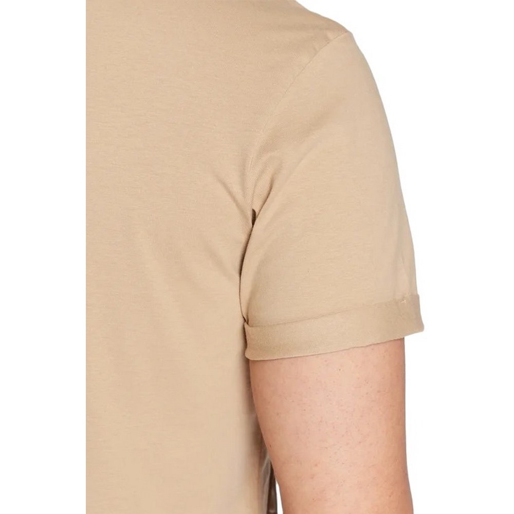 CALVIN KLEIN JEANS BADGE TURN UP SLEEVE  T-SHIRT ΑΝΤΡΙΚΟ BEIGE