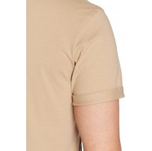 CALVIN KLEIN JEANS BADGE TURN UP SLEEVE  T-SHIRT ΑΝΤΡΙΚΟ BEIGE