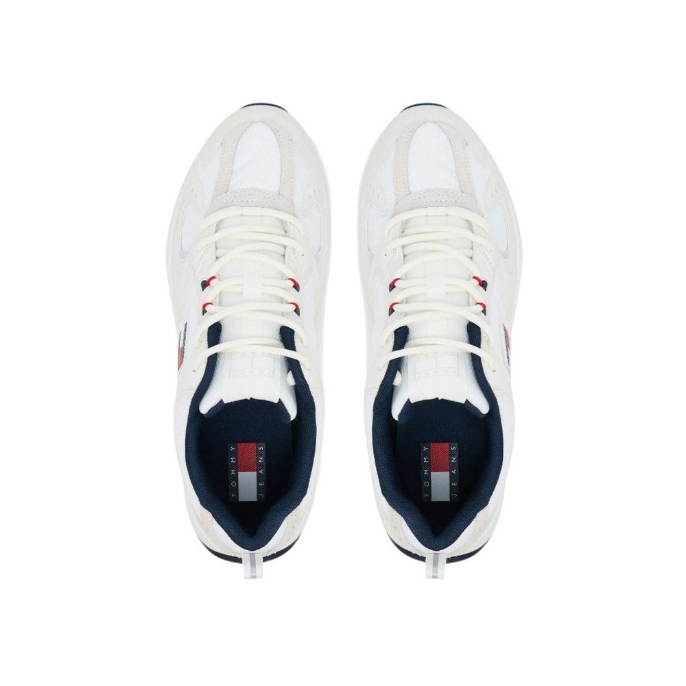 TOMMY JEANS  RUNNER MIX MATERIAL ΠΑΠΟΥΤΣΙ ΑΝΔΡΙΚΟ WHITE